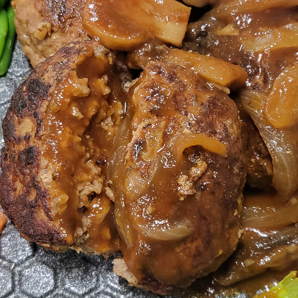 Hambak-seuteikeu (Korean-style hamburger steak) – housemade – packaged for delivery | Banchan365