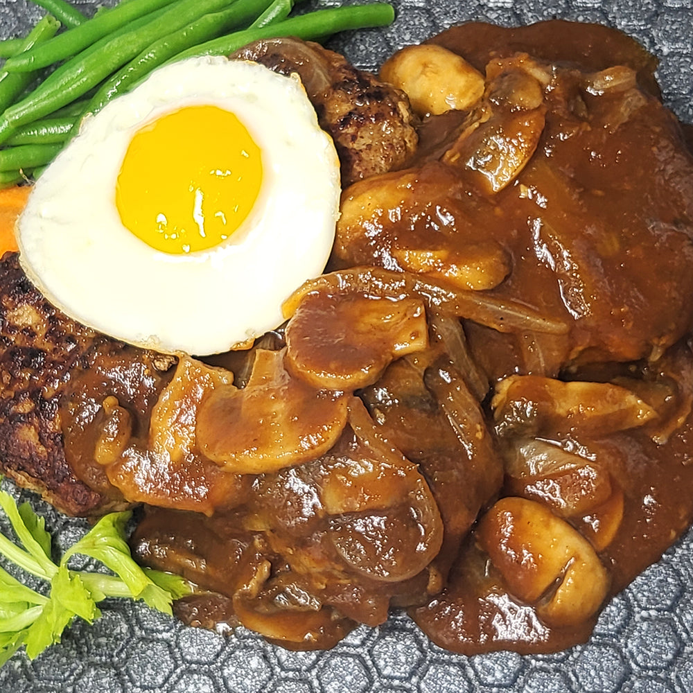 Hambak-seuteikeu (Korean-style hamburger steak) – housemade – detail view (image 5) | Banchan365