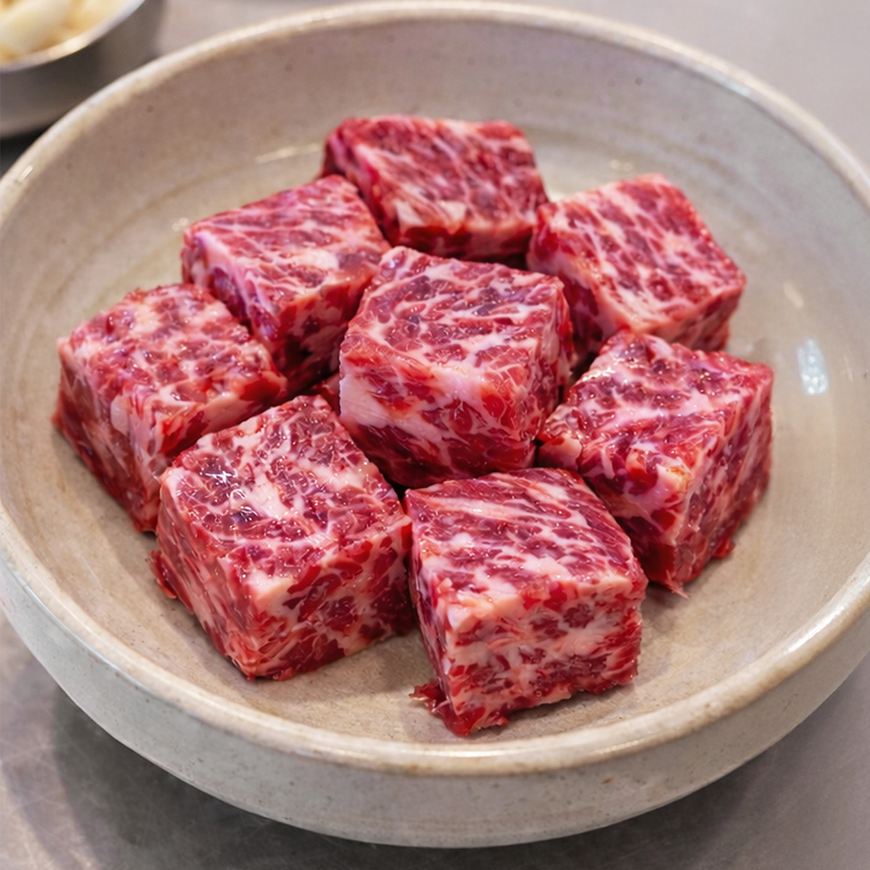 Cubed prime short rib (kkakdugi kkotsal) – 1 lb premium cut – packaged for delivery | Banchan365