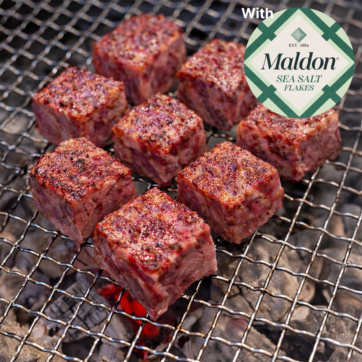 Close-up view of Cubed prime short rib (kkakdugi kkotsal) – 1 lb premium cut | Banchan365