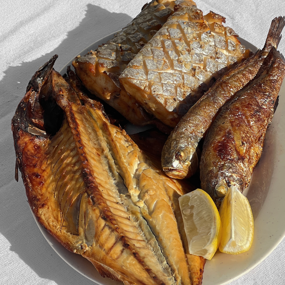 Jagalchi market assorted grilled fish – Korean fish platter, Busan market style – detail view (image 7) | Banchan365