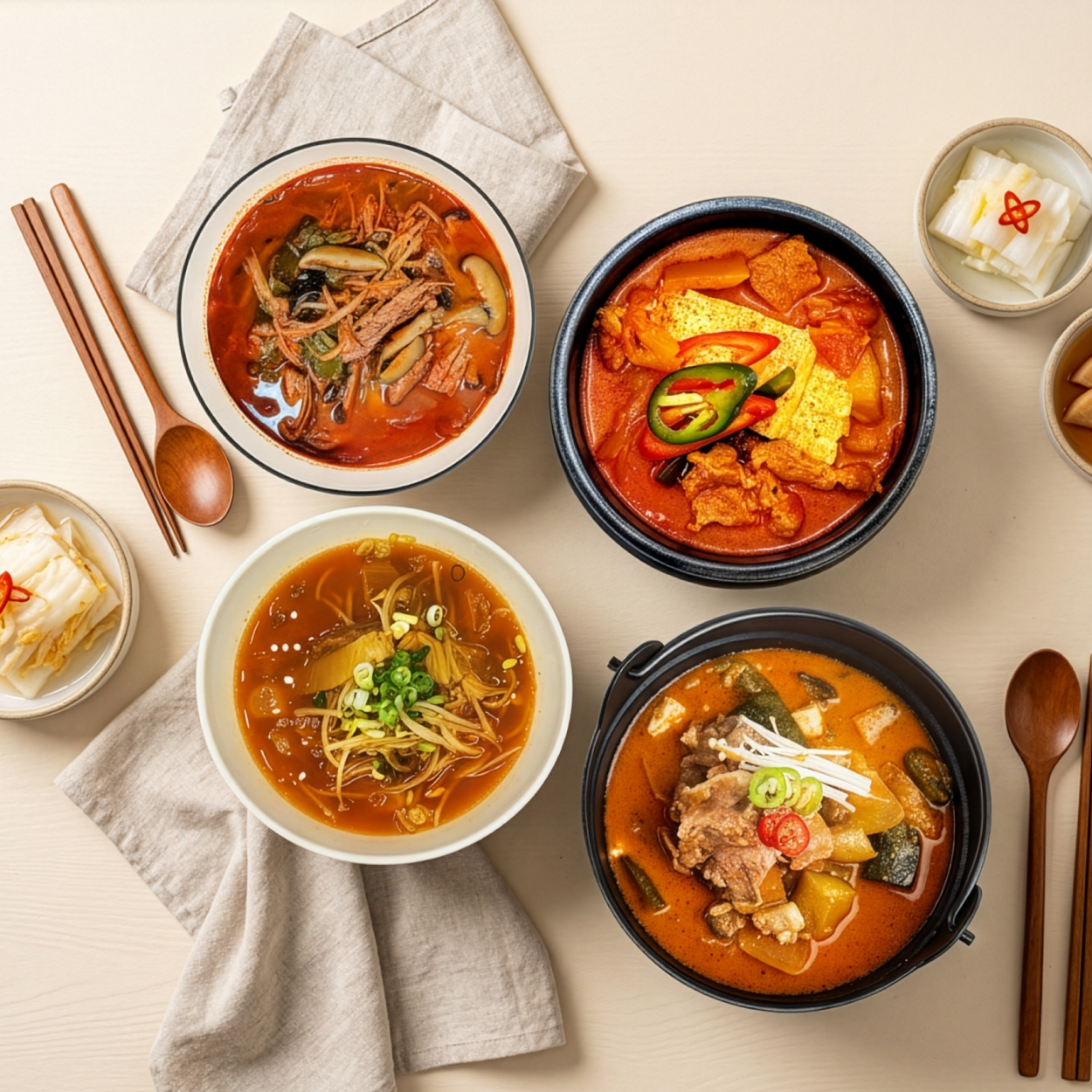 Korean Classic Soups 4 Types Set