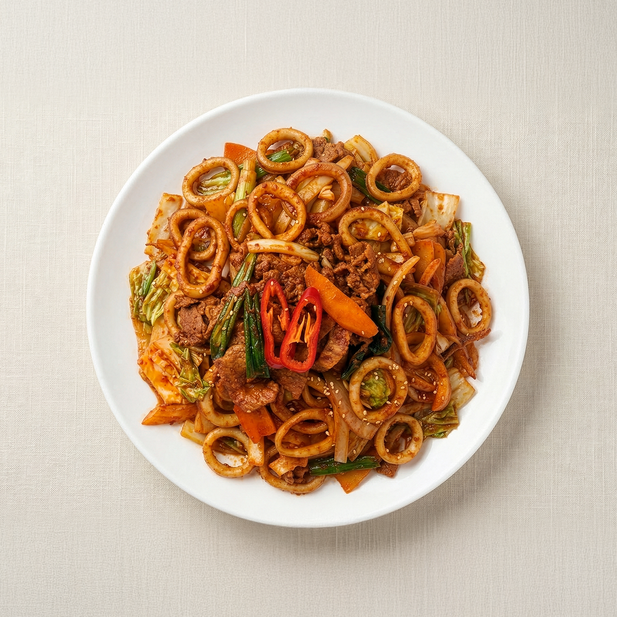 Ojingeo-bokkeum (Korean spicy stir-fried squid) – 1.5 lb | Banchan365