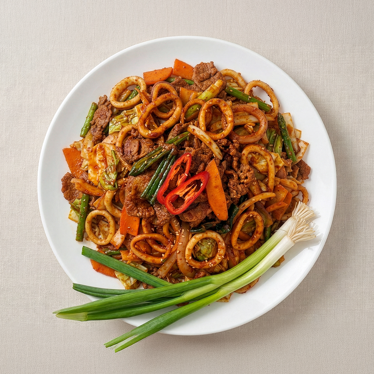 Ojingeo samgyeopsal-bokkeum – Korean squid and pork belly stir-fry, fully cooked | Banchan365