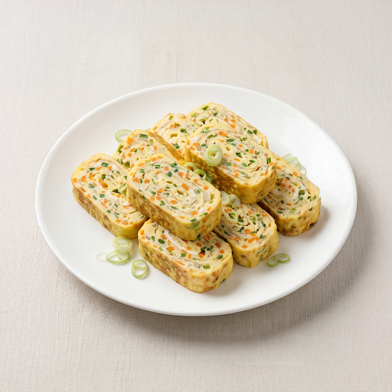 Yachae gyeran-mari (Korean rolled omelette with vegetables) | Banchan365