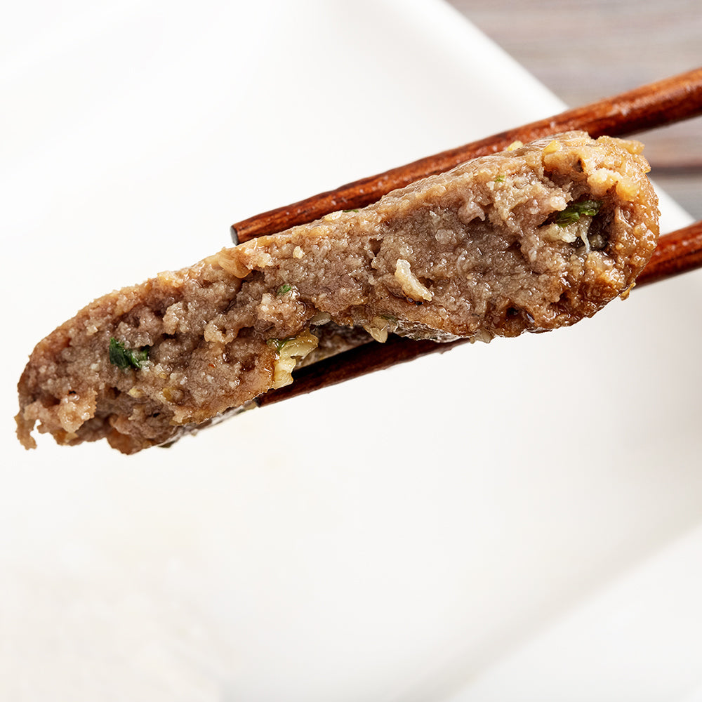 Songjeong tteokgalbi (Korean short rib patties, Jeolla style) – 4 servings served and plated | Banchan365