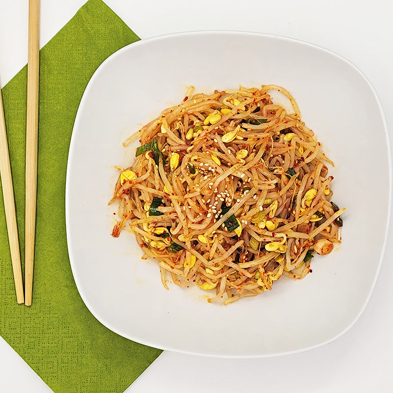Kongnamul-muchim (Korean seasoned bean sprouts) – small family size served and plated | Banchan365