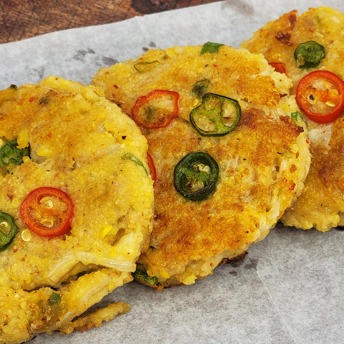 Close-up view of Nokdu-jeon batter (Korean mung bean pancake mix) | Banchan365