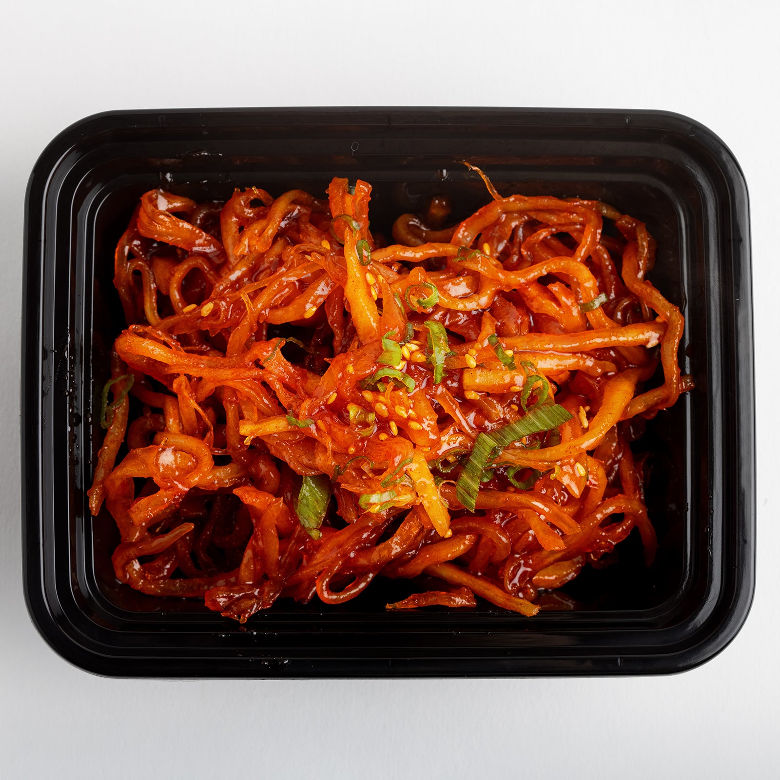 Gochujang jinmichae (Korean spicy dried squid strips) – large size – packaged for delivery | Banchan365