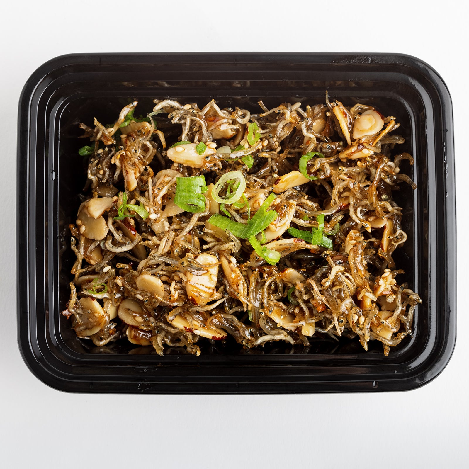 Almond myeolchi-bokkeum (Korean stir-fried anchovies with almonds) – large size – packaged for delivery | Banchan365