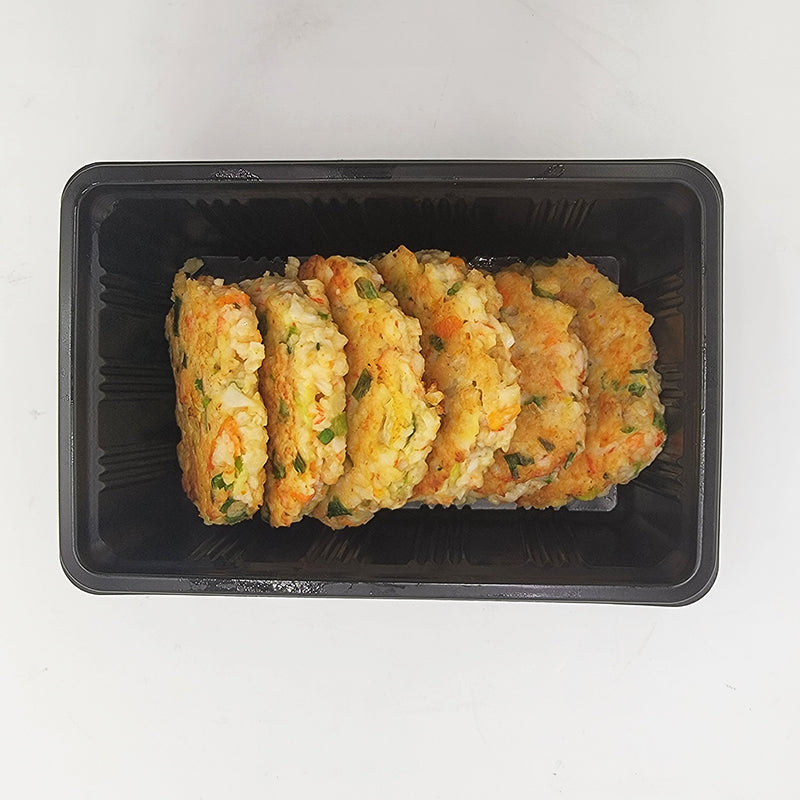 Gemassal saeu yachae-jeon (Korean crab stick shrimp vegetable pancake) – packaged for delivery | Banchan365