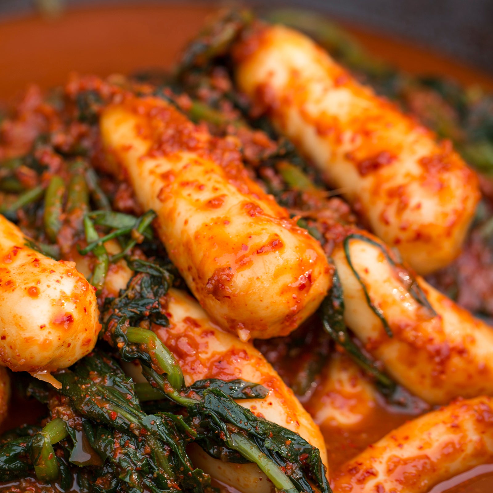 Chonggak-kimchi (Korean ponytail radish kimchi) served and plated | Banchan365
