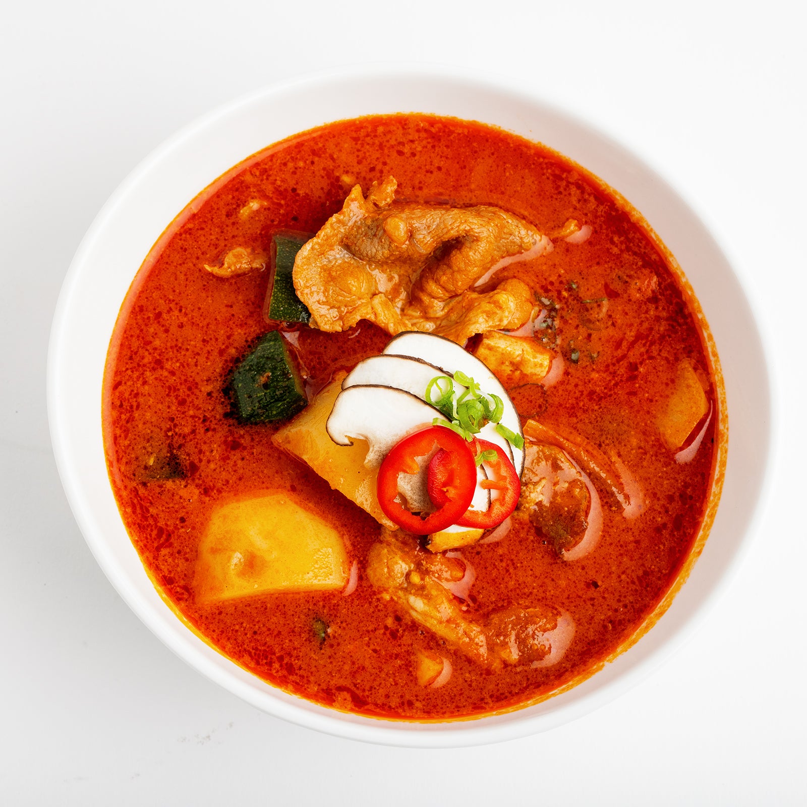 Dwaeji gochujang-jjigae (Korean pork red pepper paste stew) served and plated | Banchan365