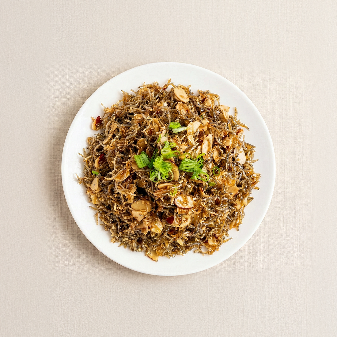 Almond myeolchi-bokkeum (Korean stir-fried anchovies with almonds) – large size | Banchan365