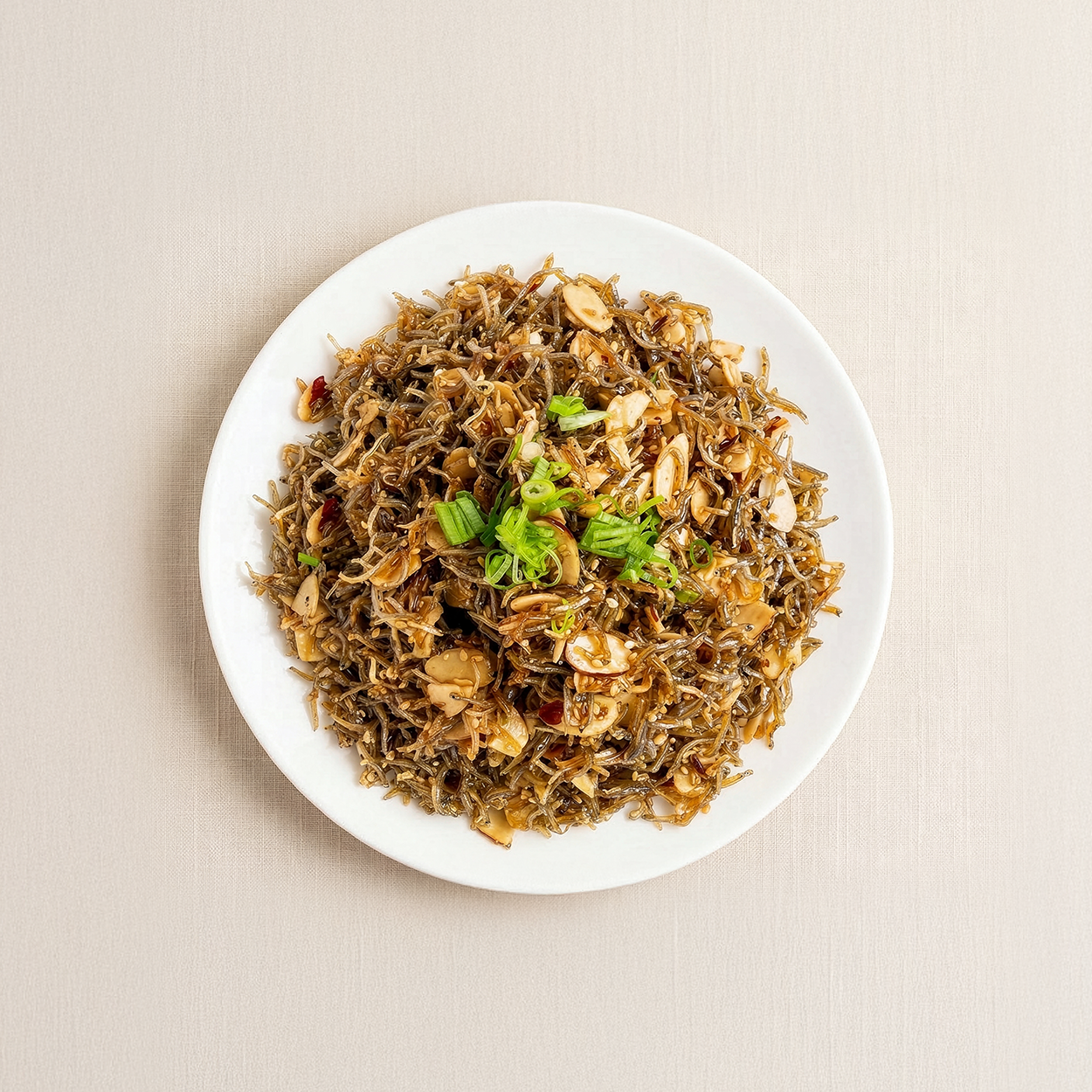 Almond myeolchi-bokkeum (Korean stir-fried anchovies with almonds) – large size | Banchan365