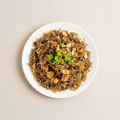 Almond myeolchi-bokkeum (Korean stir-fried anchovies with almonds) – large size | Banchan365