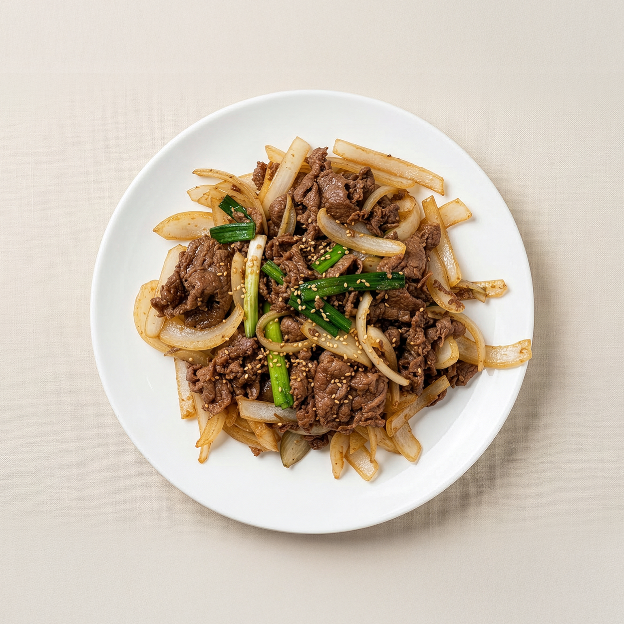 Close-up view of Bulgogi (Korean marinated beef) – sweet soy BBQ, 1.5 lb | Banchan365