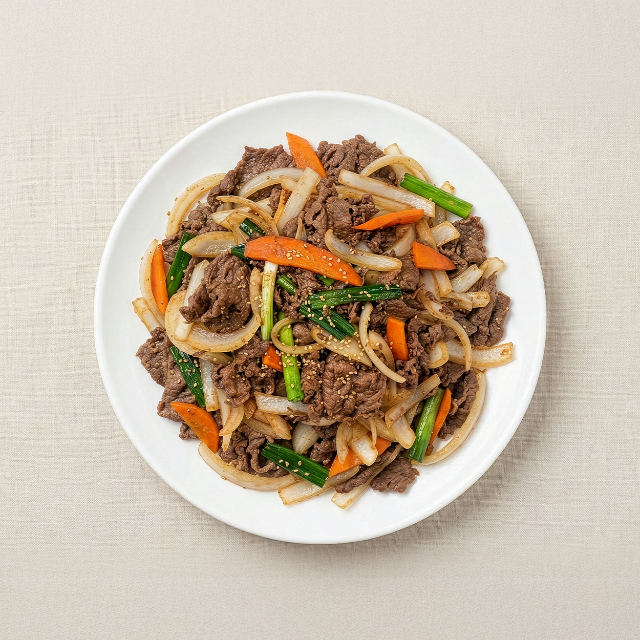 Bulgogi (Korean marinated beef) – sweet soy BBQ, 1.5 lb served and plated | Banchan365