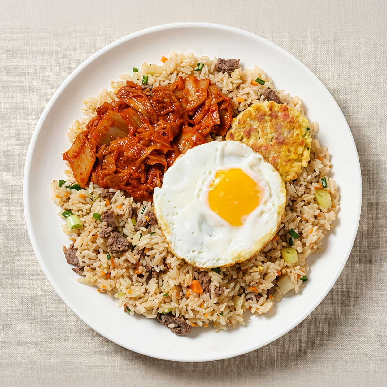 Close-up view of Korean beef vegetable fried rice frozen lunchbox | Banchan365