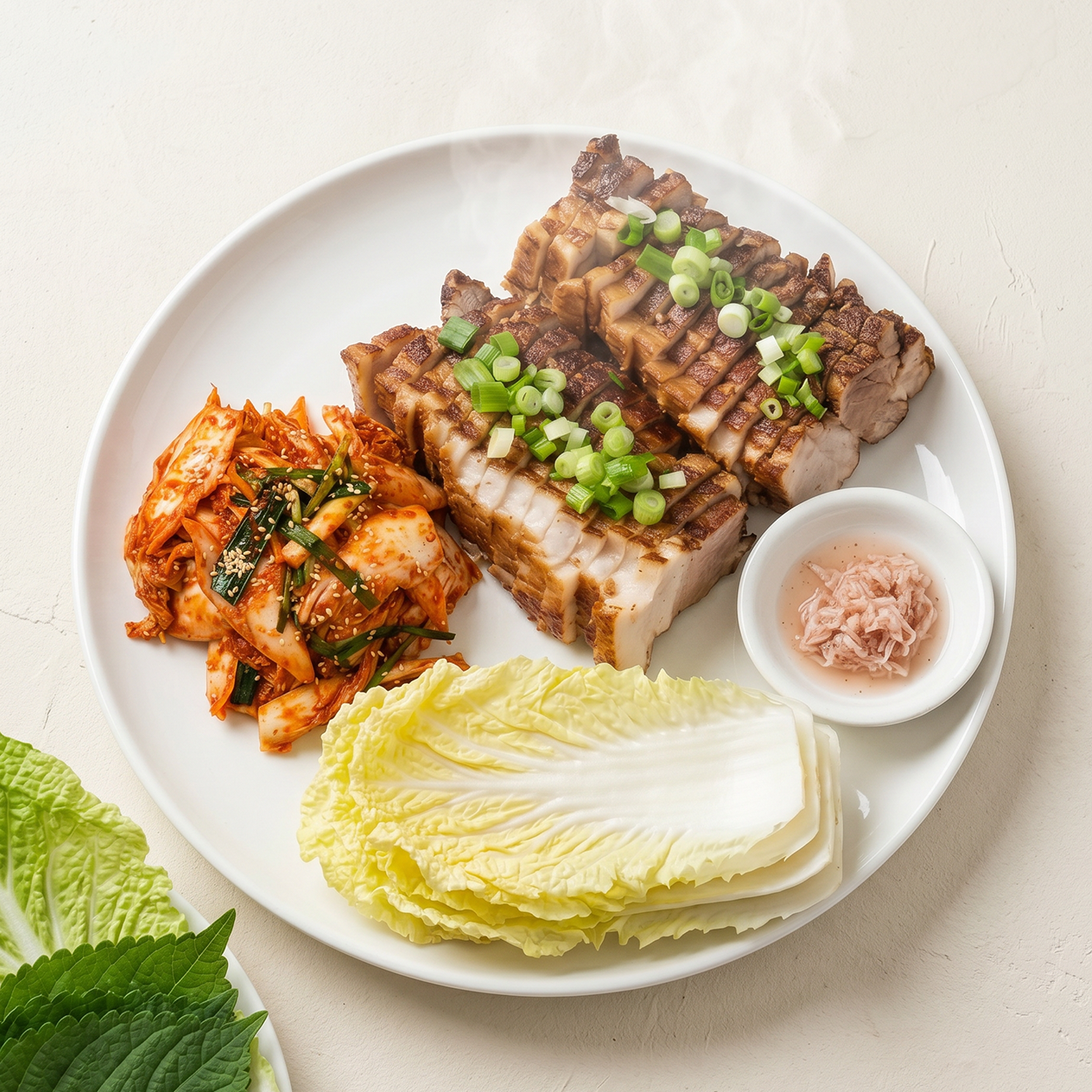 Bossam – Korean steamed pork belly wrap set | Banchan365