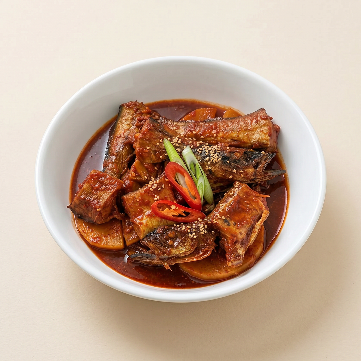 Serving details for Spicy Korean braised semi-dried pollack with radish | Banchan365
