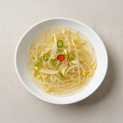 Mugyo-dong nakji-bokkeum (Korean spicy octopus with bean sprout soup) served and plated | Banchan365