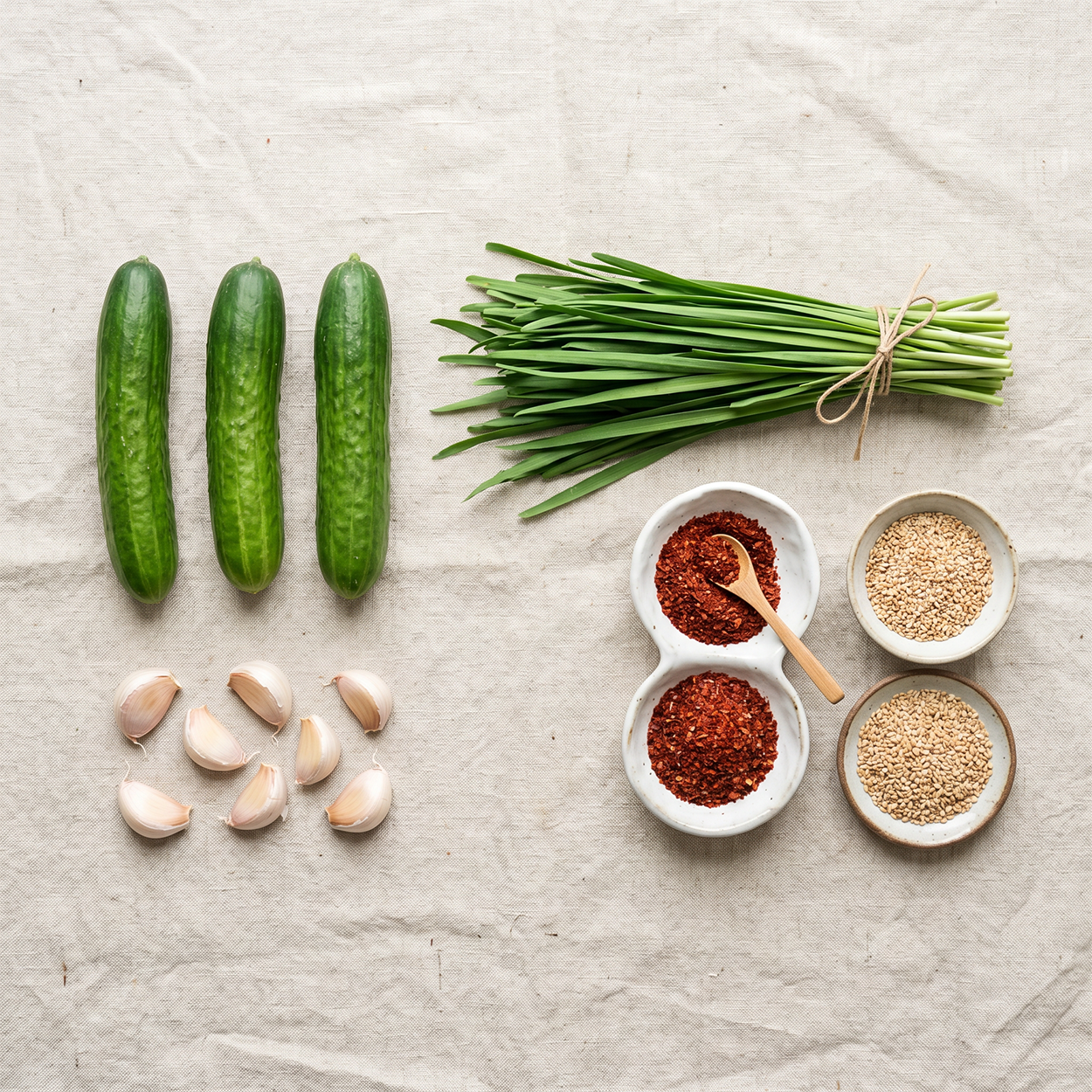 Oi buchu-muchim (Korean cucumber and chive salad) | Banchan365