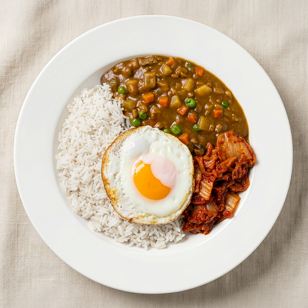 Close-up view of Korean curry rice bowl frozen lunchbox | Banchan365
