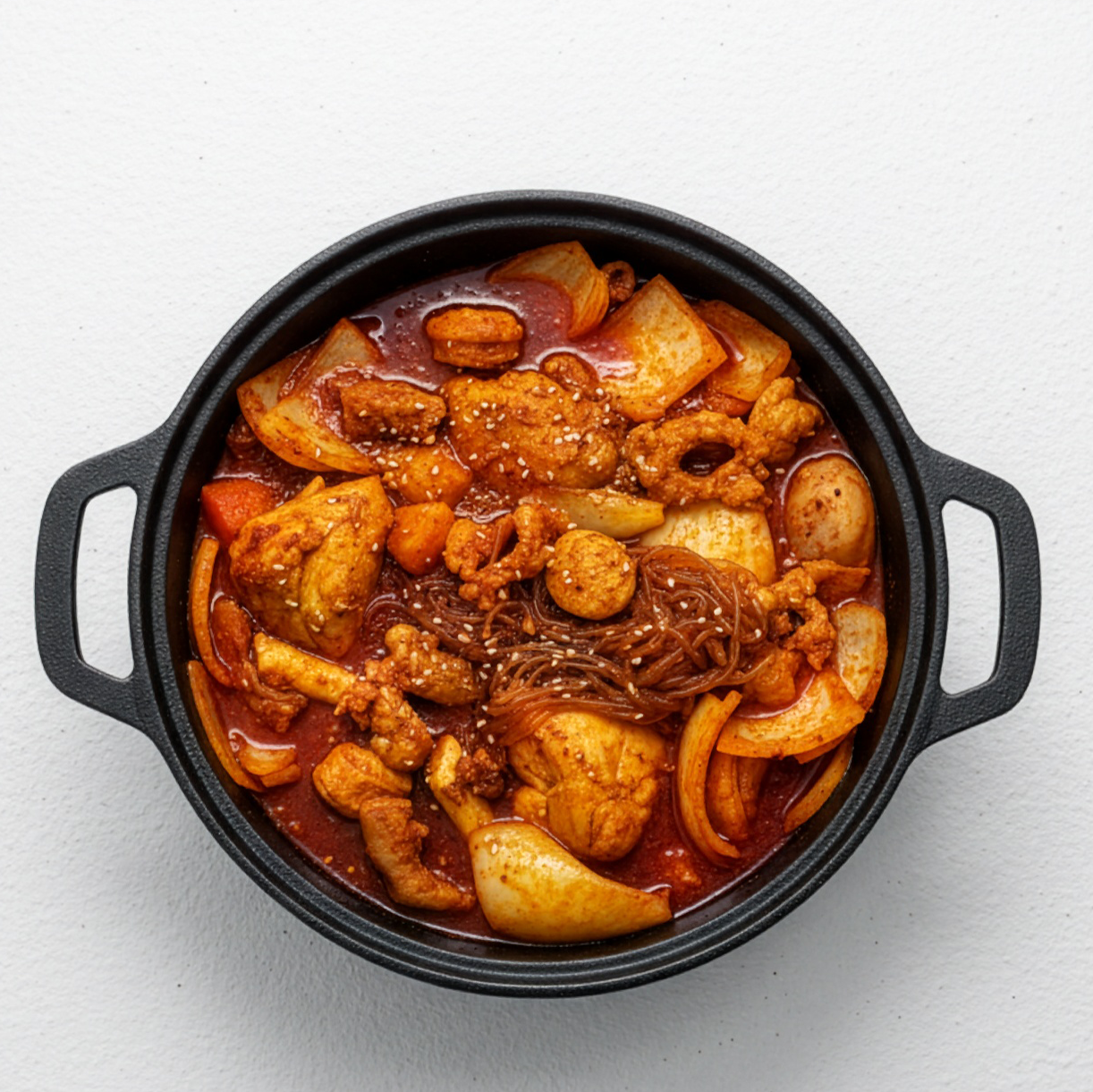 Spicy Chicken Stew with Beef Tripe and Large Intestine
