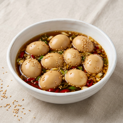 Serving details for Korean soy-braised eggs | Banchan365