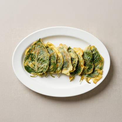 Kkaennip-jeon (Korean stuffed perilla leaf pancake) | Banchan365