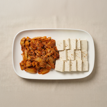 Samgyeopsal dubu-kimchi (Korean pork belly with tofu and kimchi) | Banchan365