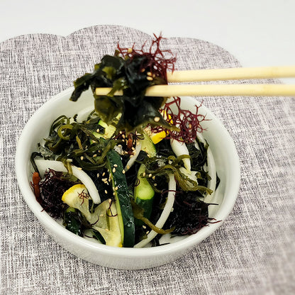 Close-up view of Wando seaweed salad (Korean assorted seaweed salad, Wando specialty) – large size | Banchan365