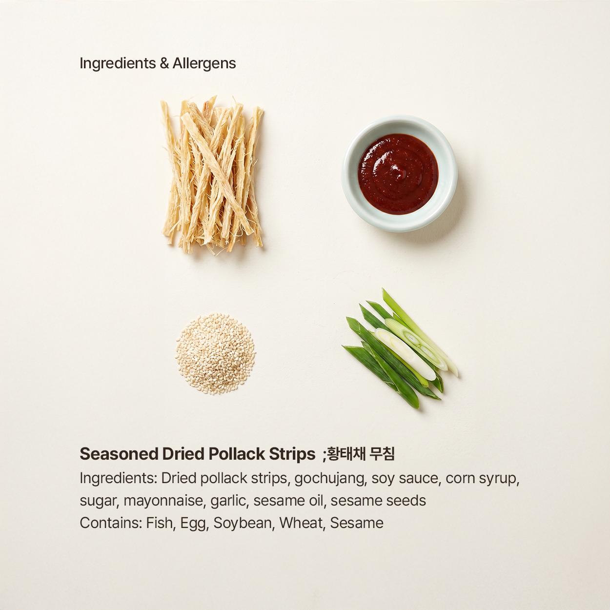 Bukeochae-muchim – Korean seasoned dried pollack strips | Banchan365