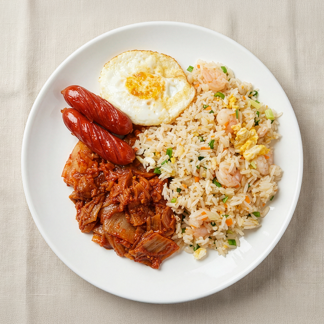 Close-up view of Korean shrimp vegetable fried rice frozen lunchbox | Banchan365