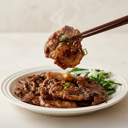 Soy-glazed grilled pork neck – Korean BBQ style | Banchan365