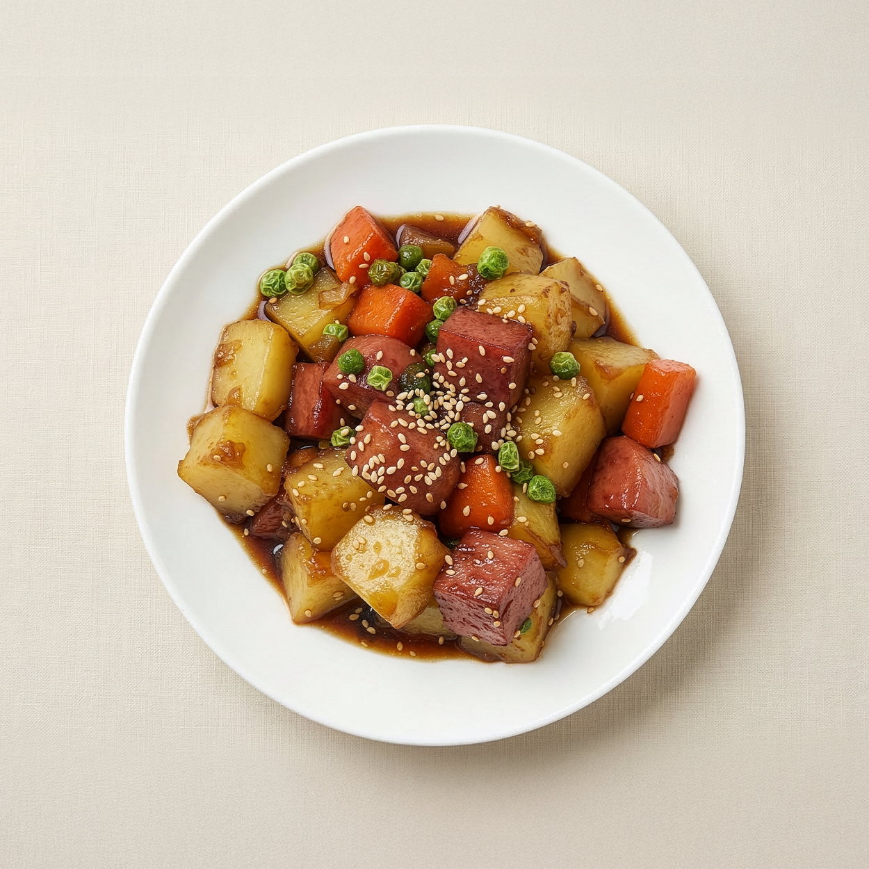 Gamja Spam-jorim (Korean braised potato with Spam) | Banchan365