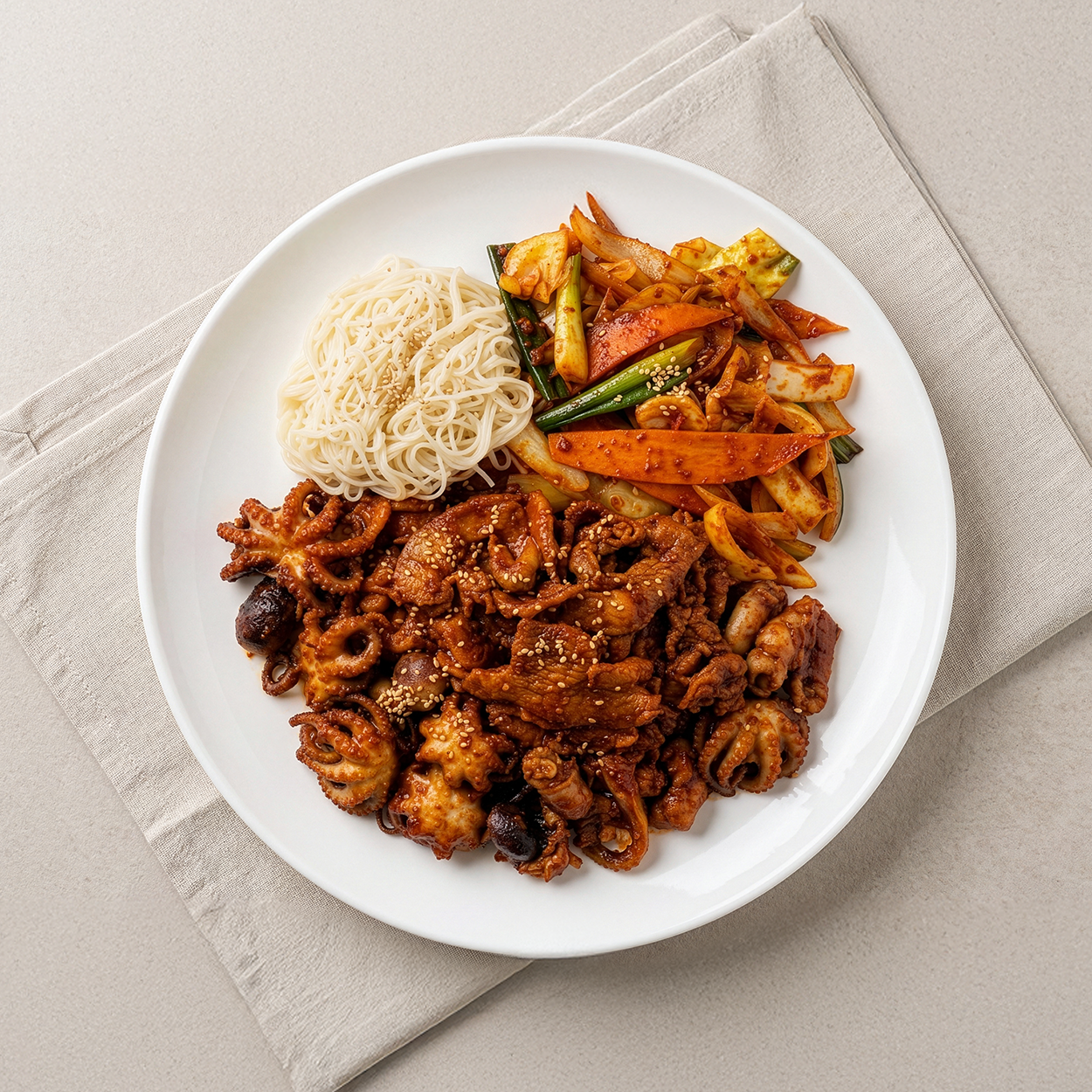 Jjukkumi samgyeopsal (Korean spicy baby octopus and pork belly) – 1.5 lb | Banchan365