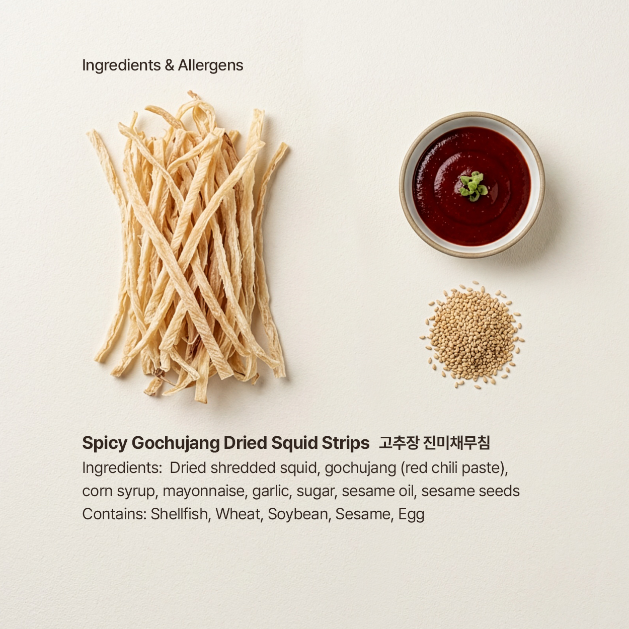 Jinmichae-bokkeum – Spicy Stir-Fried Dried Squid Strips (Size Up)