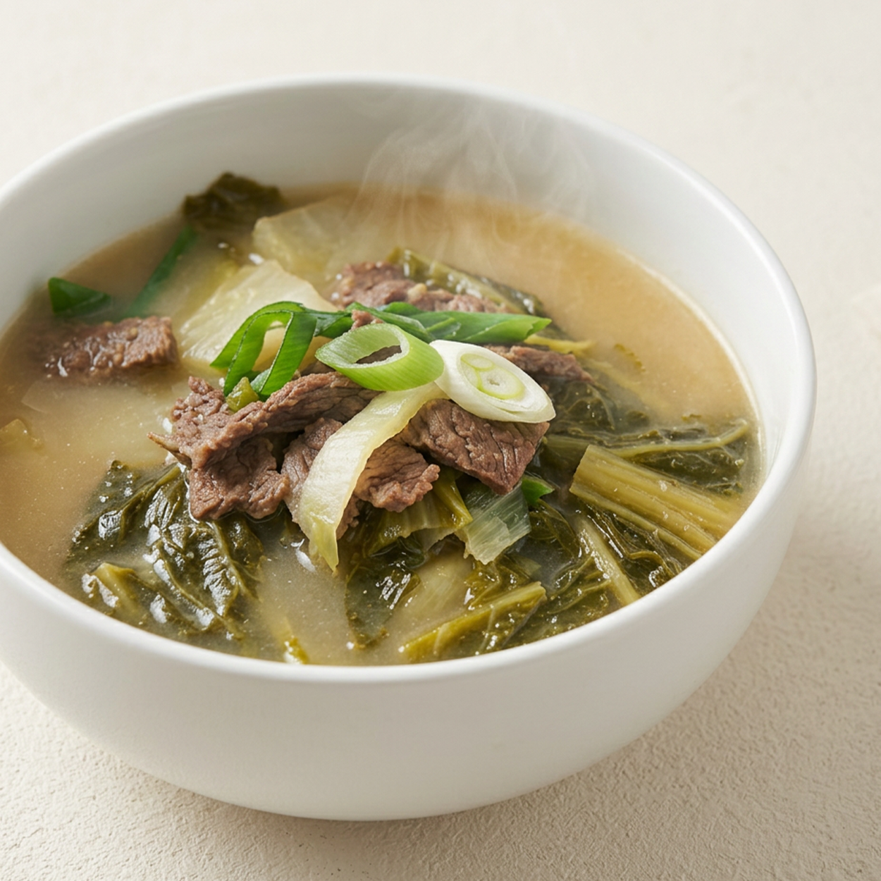 Siraegi Sagol-guk – Beef Bone Soup with Radish Greens