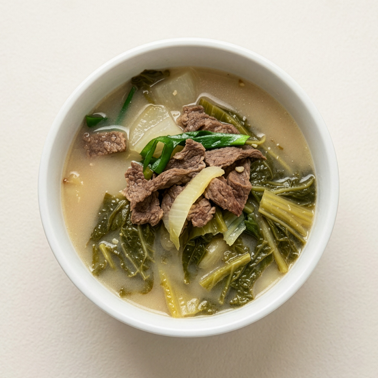 Siraegi Sagol-guk – Beef Bone Soup with Radish Greens