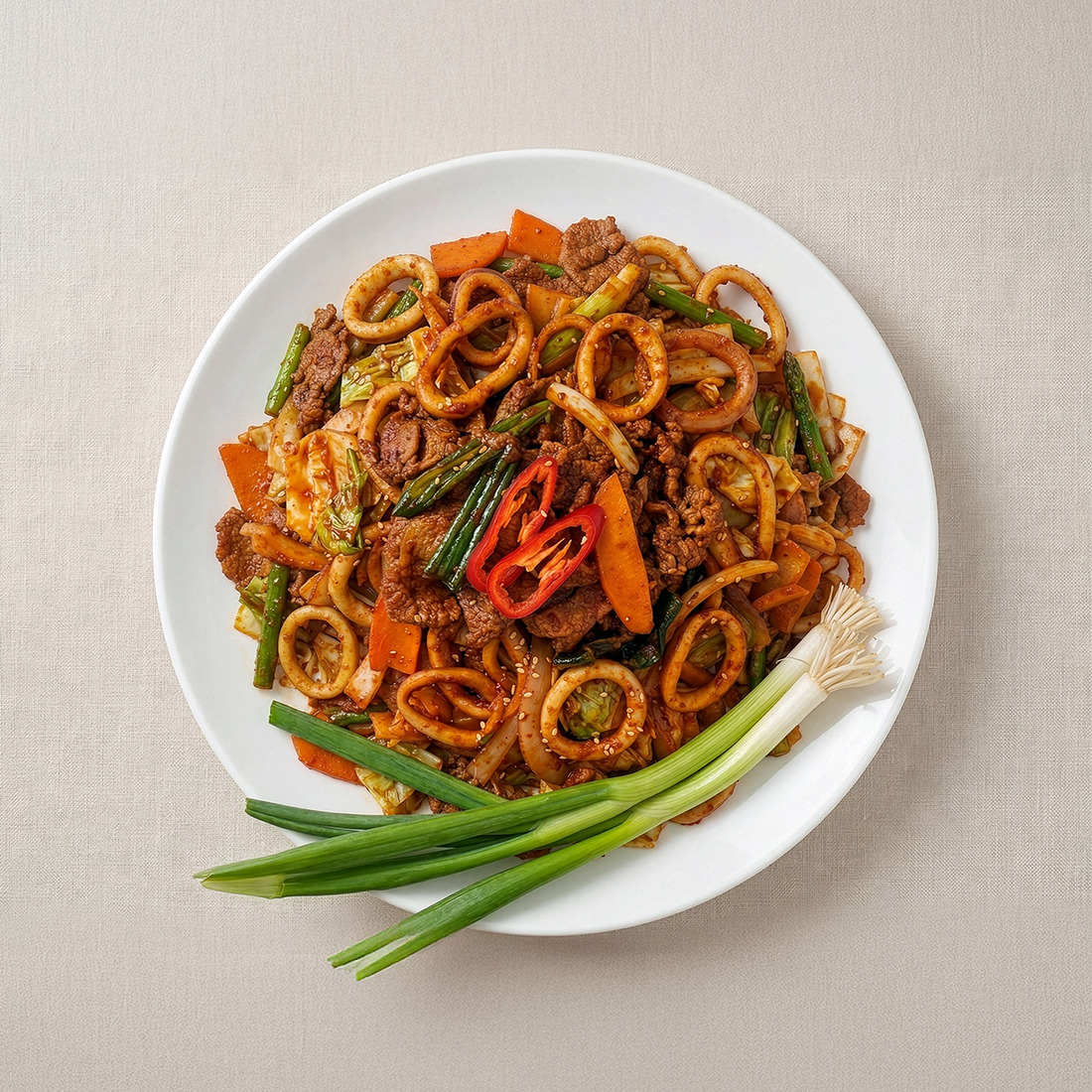 Ojingeo samgyeopsal-bokkeum (Korean stir-fried squid and pork belly) – 1.5 lb | Banchan365