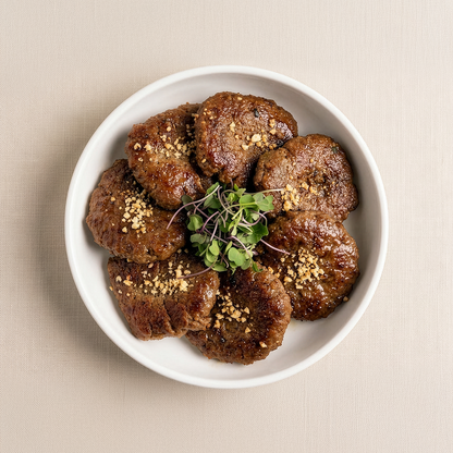 Songjeong tteokgalbi (Korean grilled short rib patties, Jeolla regional specialty) – 4 servings | Banchan365