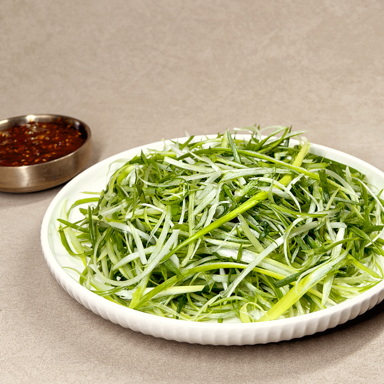 Pa-muchim (Korean green onion salad) – BBQ side served and plated | Banchan365